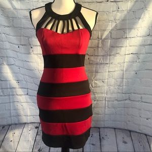 NEW Sexy Bandage Dress with Cage Neck Detailing